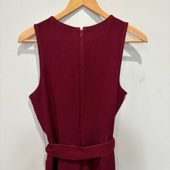 Anthropologie Greylin Bordo Jumpsuit Belted Maroon Red Pockets Size SP - Picture 9 of 12